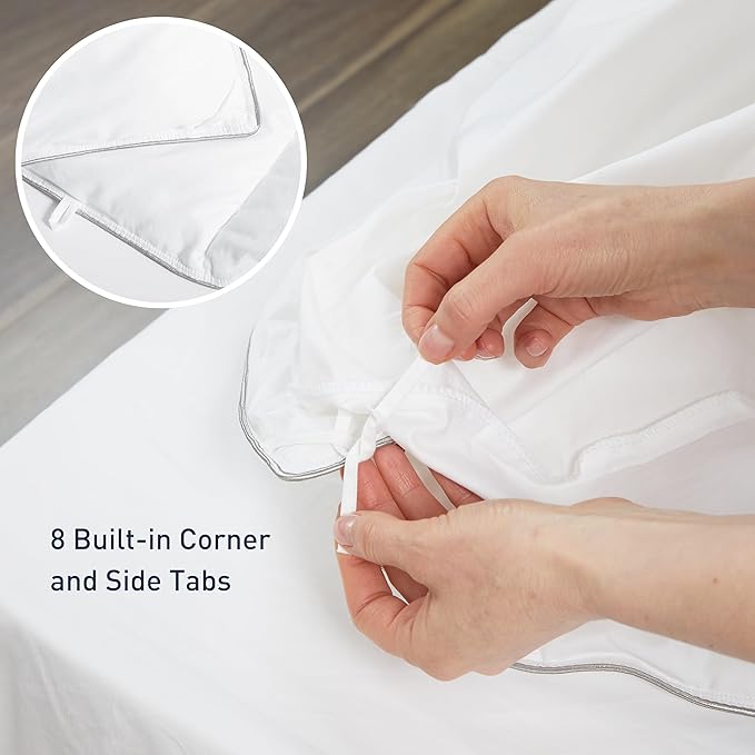 sunflower Full Size White Comforter Lightweight Down Alternative Filling 100% Cotton Shell Bedding Full Comforter Blanket for Hot Sleepers with Corner Tabs Soft Breathable Machine Washable
