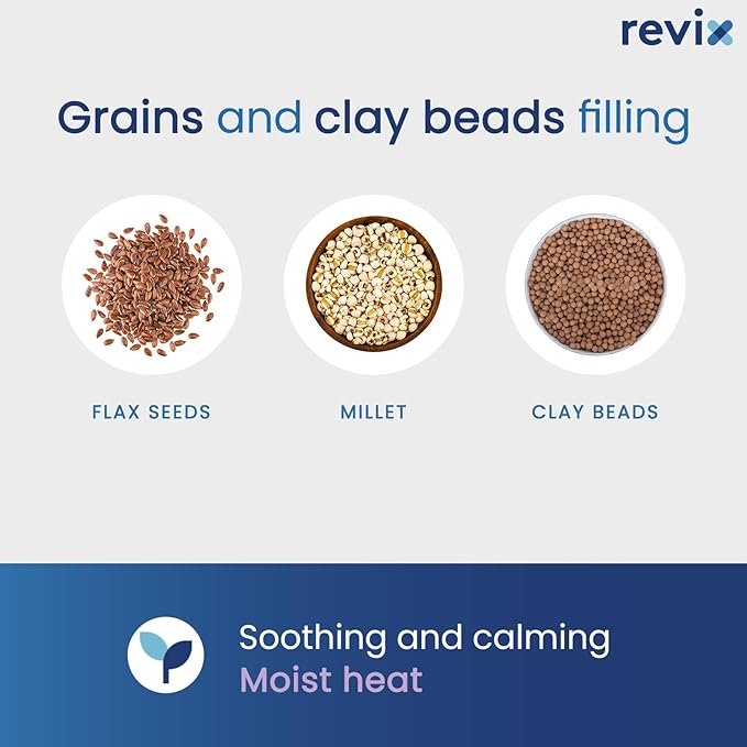 REVIX Extra Large Heating Pad Microwavable for Back with Moist Heat, Microwave Heated Wrap for Full Back, Neck Shoulder and Muscles, Rose Velvet XXL Rice Bean Bag