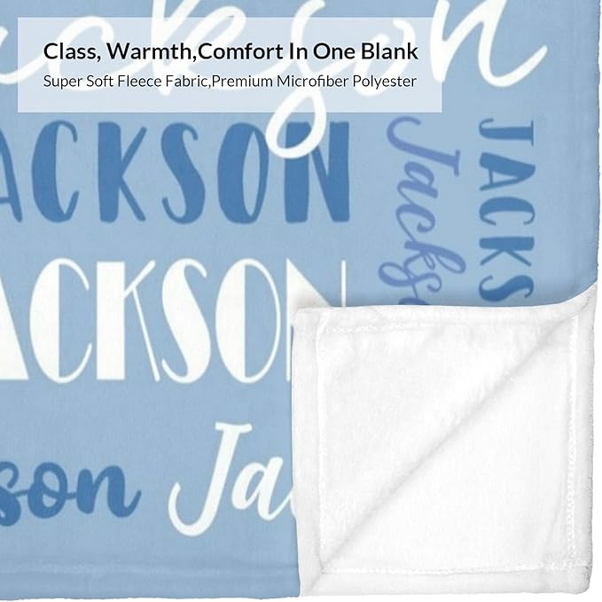 Name Blanket Personalized Blanket for Adult Kids Flannel Customize Throw Blanket Custom (Color 02, 30 x 40 Inches)