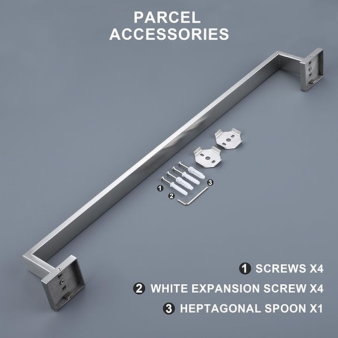 LANC 20-Inche Hand Towel Bars for Bathroom Wall Mounted 40-CM Brushed Nickel Bath Towel Racks Total-22” Towel Rods Stainless Steel Towel Rails for Toilet Towel Holder Towel Hanger, A8804BN-5P1