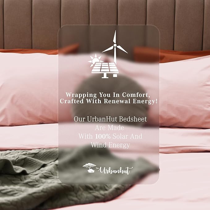 URBANHUT 700 Thread Count California King Size Egyptian Cotton Sheets, 4Pc Sheet Set Soft Luxury Bed Sheets for Cal King Size Bed, Sateen Weave Hotel Sheets, 16'' Elasticized Deep Pocket - Blush Pink