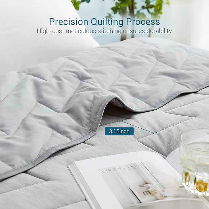 Elegear Revolutionary Cooling Comforter Queen, Japanese Q-Max>0.5 Arc-Chill Cooling Comforter Blanket for Hot Sleepers, Summer V-shaped Precision Lightweight Ice Cold Blanket for Night Sweats Sleeping