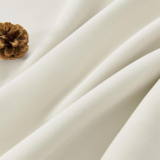 Joydeco Mousse White Blackout Curtains 90 Inch Long, Luxury Thermal White Velvet Curtains for Bedroom & Living Room, Room Darkening Velvet Drapes 2 Panels, Grommet Top (52W x 90L)