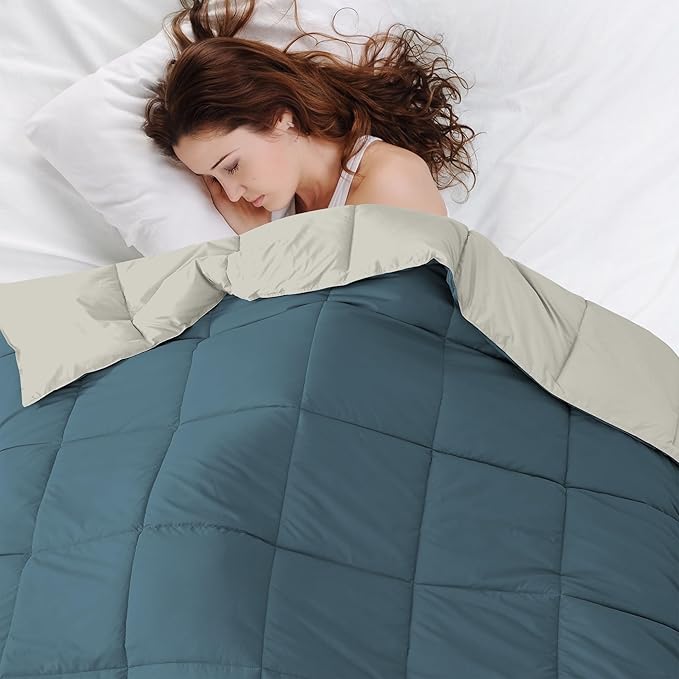 Modern Threads Down Alternative Reversible Comforter Teal/Beige Queen