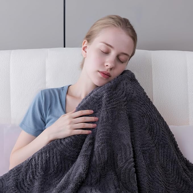 Heated Blanket King Size - 100"x90" Cozy Soft Jacquard Heating Blanket with 4 Heat Levels & 10 Hours Auto-Off, Jacquard Fleece, Overheating Protection, Warm Gifts, Grey