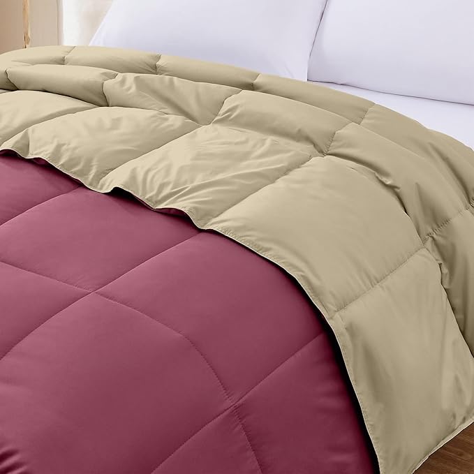 Modern Threads Down Alternative Reversible Comforter Red/Beige California King