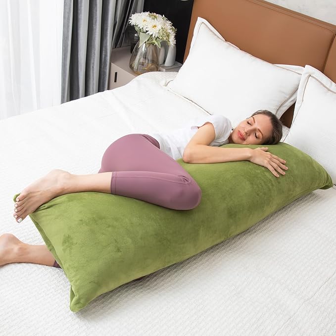 Body Pillow, Memory Foam Body Pillows for Adults Sleeping, Long Pillow for Bed, Big Large Firm Full Body Pillow for Side Sleeper, 20x54 Inch, Sage Green