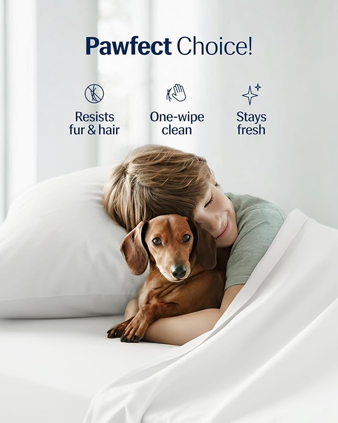 REST® Evercool®+ Cooling Sheet Set, Queen Size, Arctic White, Breathable Bed Sheets for Hot Sleeper and Night Sweats, with Pillowcases, with Ionic+ Self-Cleaning Silver Yarn for Sensitive Skin, 4PCS