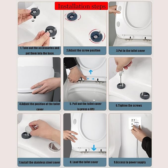 Heated Toilet Seat - Elongated Smart Toilet Seat with 3 Heating Modes, Bidet Attachment for Toilet, Auto Night Light, Temperature Display & Leakage Protection - Easy Clean & Install