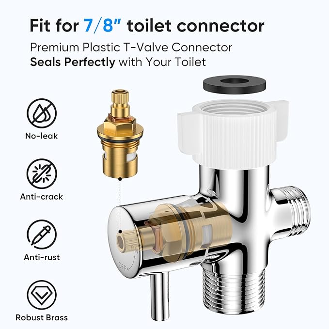 Arofa Chrome Handheld Bidet Sprayer for Toilet - Stainless Steel Cloth Diaper Jet Spray, Adjustable Water Pressure Control With Spray Hoses for Baby/Feminine Wash
