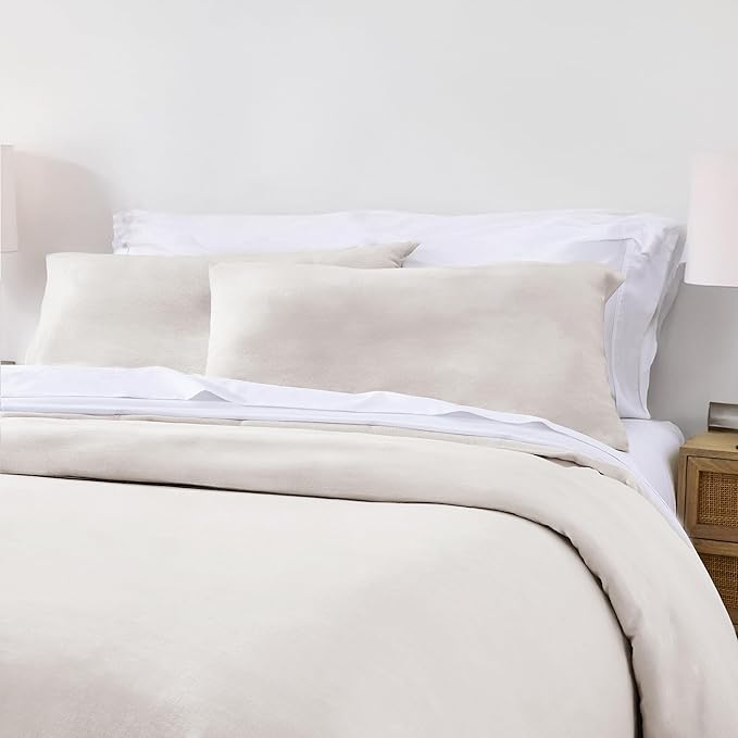 California Design Den King Size Duvet Cover Set, 3 Piece Duvet Cover & Sham Set Textured Natural Duvet Cover 106" x 90" to Fit King Size Duvet (Linen-Natural, King)