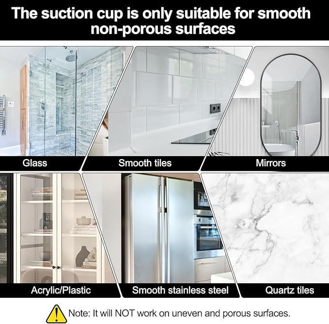 5 Pack Suction Cup Hooks for Shower, Suction Cup Towel Hooks for Bathrooms,Adhesive Wall Hook, SUS304 Waterproof Stainless Steel Hooks for Bathroom, Bedroom, Kitchen, Hotel and Office