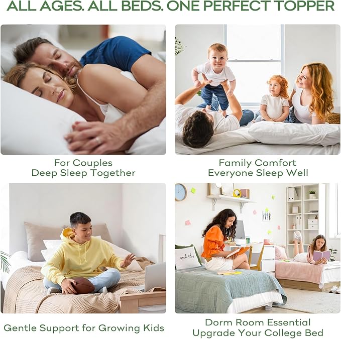 OLANLY Full Mattress Topper – Viscose Made from Bamboo, Cooling Soft Full Pillow Top Mattress Pad for Back Pain Relief, Plush Down Alternative Fill Bed Topper with Elastic Deep Pocket, White