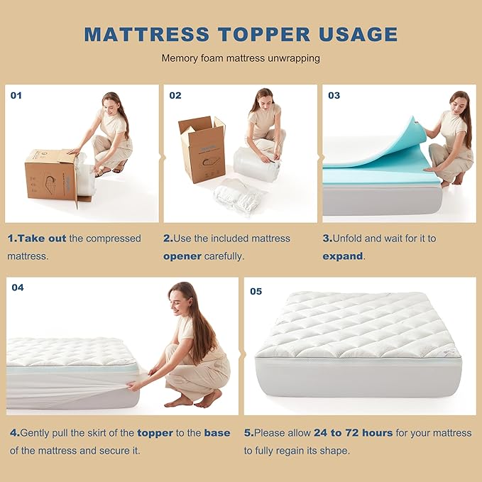Bedlore 4-Inch Twin Mattress Topper for Back Pain - Dual Layer Medium Support (2" Gel Memory Foam + 2" Cooling Fluffy Pillow Top Pad), Breathable & Pressure Relief (Gray)