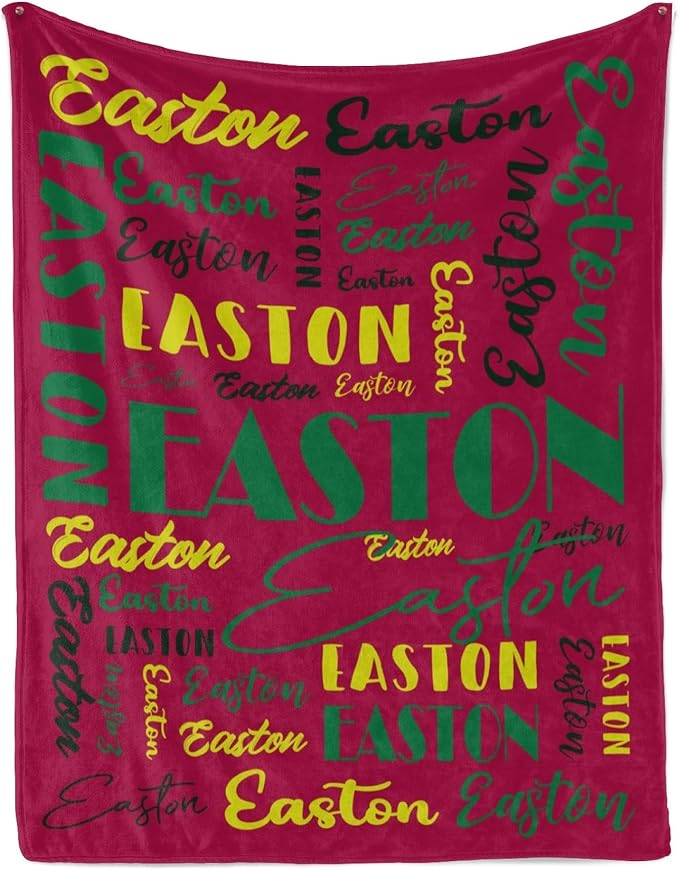 Name Blanket Personalized Blanket for Adult Kids Flannel Customize Throw Blanket Custom (Color 15, 30 x 40 Inches)