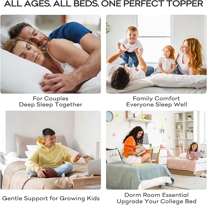 OLANLY Queen Mattress Topper – Viscose Made from Bamboo, Cooling Soft Queen Pillow Top Mattress Pad for Back Pain Relief, Plush Down Alternative Fill Bed Topper with Elastic Deep Pocket, Light Gray