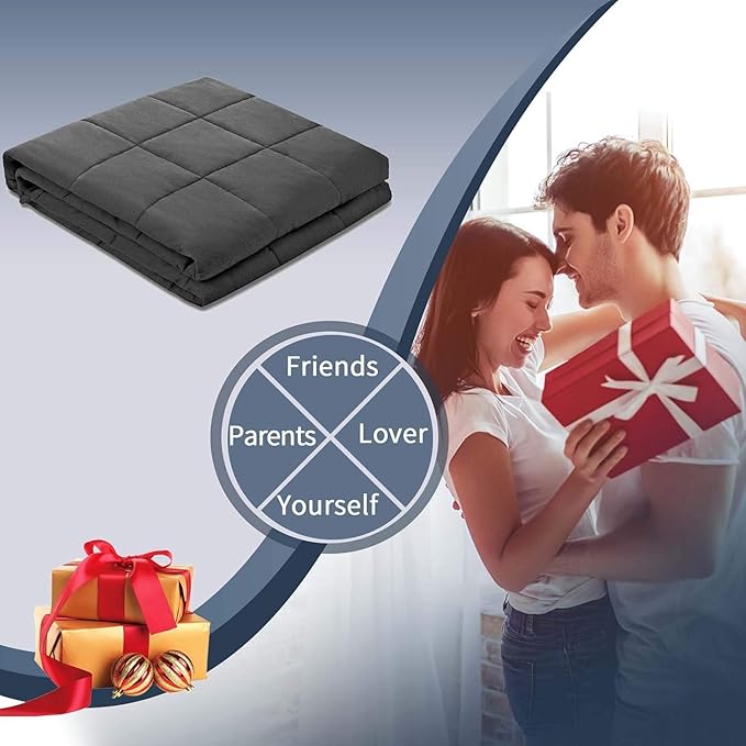Smart Queen Weighted Blanket for Adults,(78"x85",25lbs Grey) Full Size Soft Cooling Heavy Blanket for Sleeping, Breathable Blanket with Glass Beads Perfect for 220-280 lbs,All Season,Machine Washable