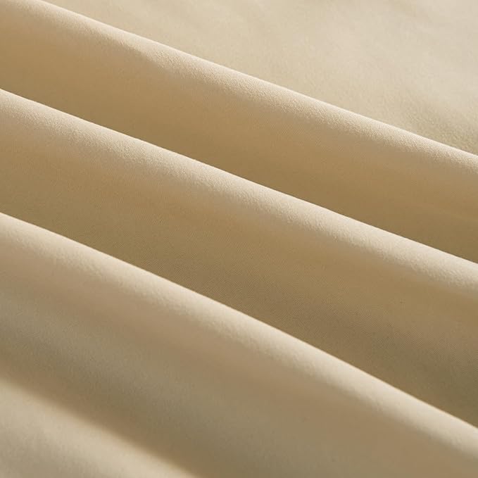 Bed Skirt Twin Size Ruffled Bed Skirt with Split Corners, 14 Inch Drop Dust Ruffle Bed Skirt with Platform, 14 Inch, Light Camel