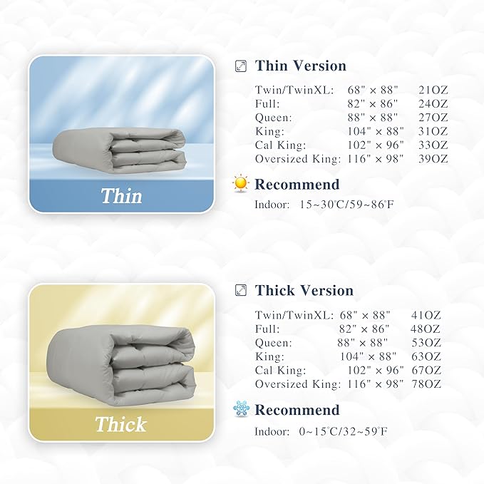 sunflower California King Duvet Insert Comforter Down Alternative Filling Cotton Shell All Season Hypoallergenic Warm Breathable Noiseless Machine Washable 96"x102" with Corner Taps Silver Gray