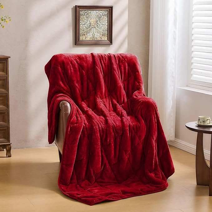 Super Fuzzy Soft Sherpa Fleece Weighted Blanket, 15 lbs Dual Sided Fluffy Heavy Weighted Blankets for Adults - No Bunching with Double Layers of Soft Inner Lining (60"x 80", 15 Pounds)