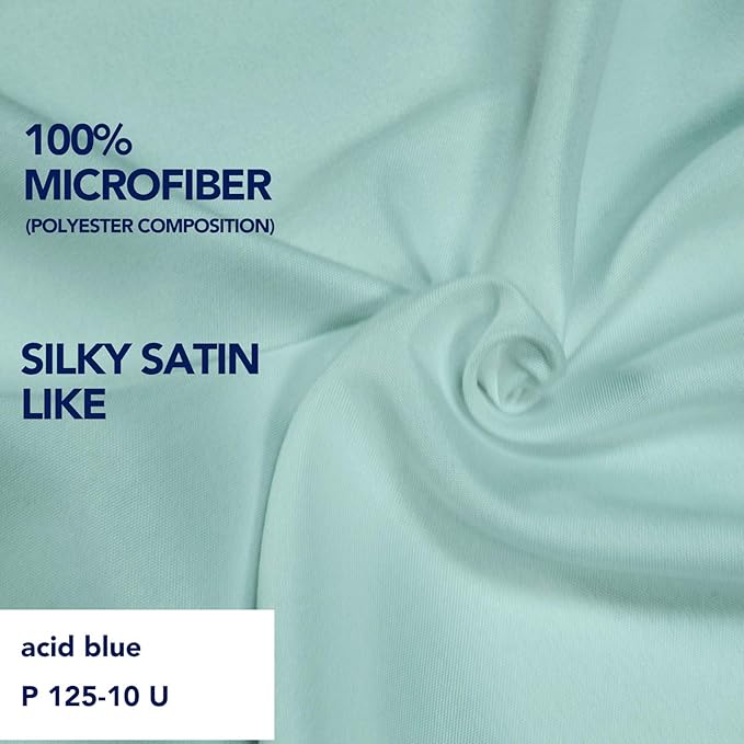PureFit Wrap Around Ruffled Bed Skirt with Adjustable Elastic Belt - 22 Inch Drop Easy to Put On, Wrinkle Free Bedskirt Dust Ruffles, Bed Frame Cover for Twin, Twin XL and Full Size Beds, Baby Blue
