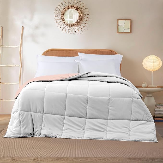 Modern Threads Down Alternative Reversible Comforter Blush/White California King
