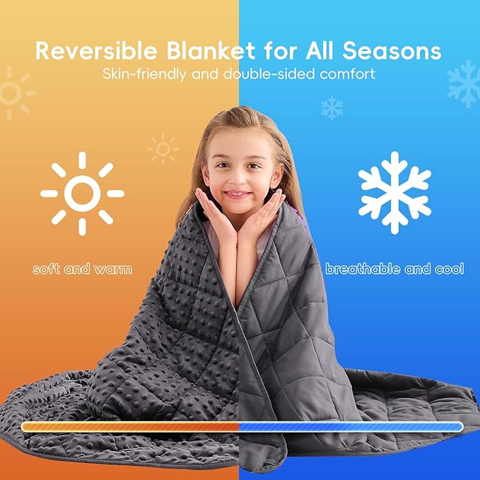 yescool Weighted Blanket 5 Pounds, Blanket Gifts for Boys and Girls, Small Weighted Throw Blankets Washable Heavy Blankets, Winter Weighted Comforter for 40-70lbs, 36 * 48in