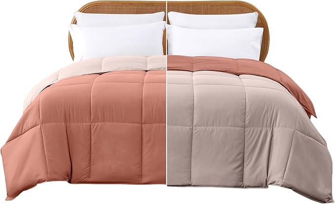 Modern Threads Down Alternative Reversible Comforter Dark Rose/Pink Queen