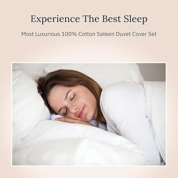 California Design Den 3 Pc Oversized King Duvet Cover Set - Winner Good Housekeeping Best Bedding Awards 2025, 400 Thread Count Sateen, 100% Cotton Duvet Cover Set, Button Closure, Corner Ties - White