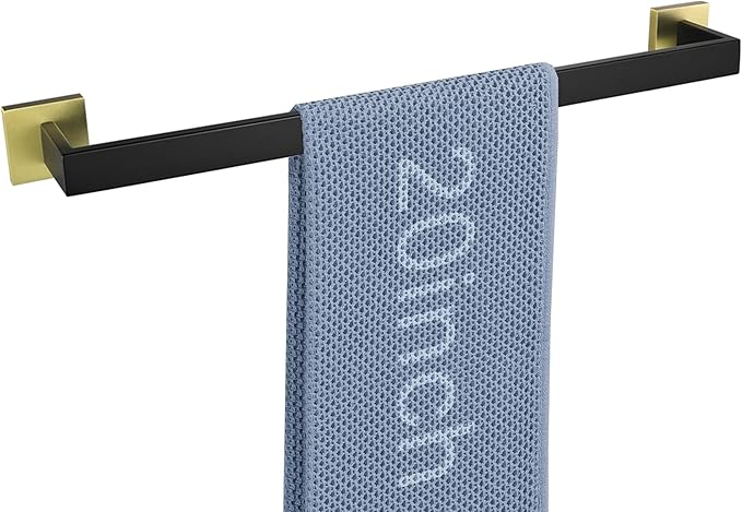 LANC 20-Inche Hand Towel Bars for Bathroom Wall Mount Black and Gold Bath Towel Racks Total-22” Towel Rods Stainless Steel Towel Rails for Restroom Hotel Towel Holder Towel Hanger, A8804GK-5P1