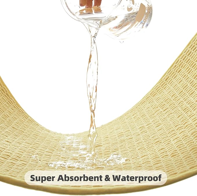 Bathroom Rugs Non Slip Washable, Super Absorbent Thin Bath Mat Small Quick Dry Low Pile Bathroom Rug, Yellow 20"x30"
