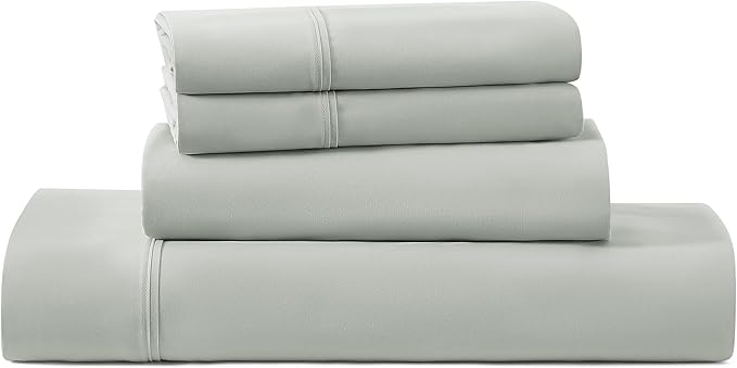UGG Full XL Sheet Set 4-Piece Luxury Cooling Sheets Deep Pockets Premium Bedding with 2 Pillow Shams Hypoallergenic Machine Washable, for Dorm Essentials & College Bedding, Mineral Green (Hedi)