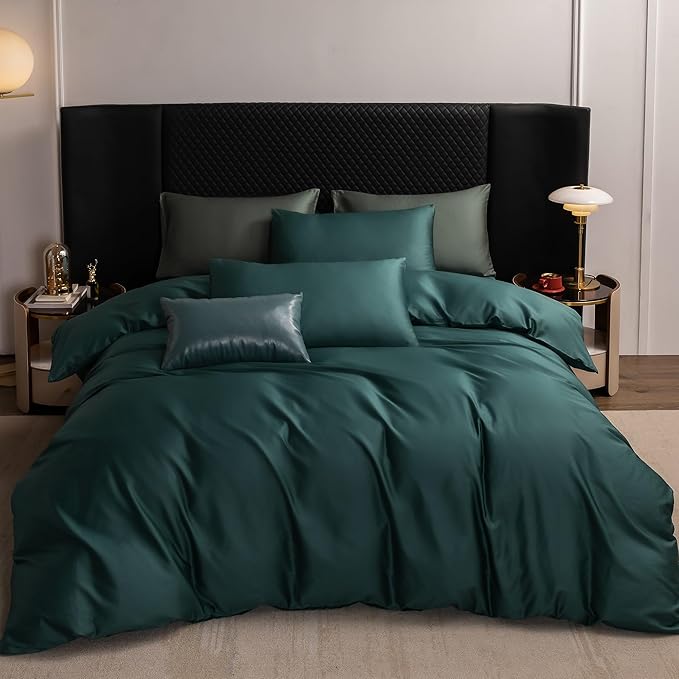 MooMee Duvet Cover Set 100% Extra Long Staple Cotton 600 Thread Count Silky Sateen Smooth Luxury Soft Breathable Durable Hotel Quality Bedding, 3 Pieces (Light Pink, King 104"x90")