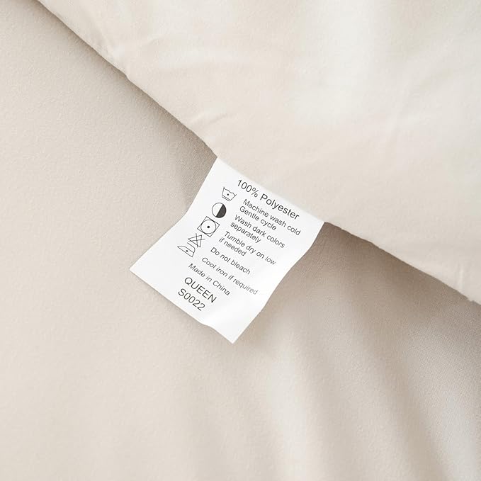 ROSGONIA Oversized King Comforter Beige, 3pcs(1 Boho Comforter & 2 Pillowcases) Soft Lightweight Oversized King Size Comforter Sets All Season Bedding