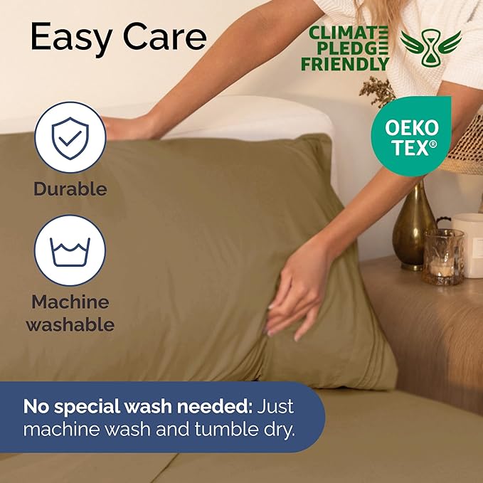 Twin Size 3 Piece Sheet Set - Extra Soft, Breathable & Cooling Sheets - Hotel Luxury Durable Bed Sheets for Women & Men - Deep Pockets, Easy-Fit & Wrinkle-Free Sheets - Caramel Oeko-Tex Bed Sheet Set