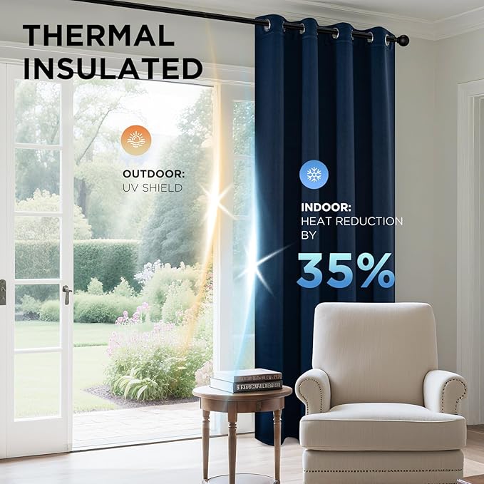 Joydeco Blackout Curtains 72 Inch Length 2 Panels Set, Thermal Insulated Long Drapes 2 Burg, Room Darkening Grommet Drapes for Living Room Bedroom Window