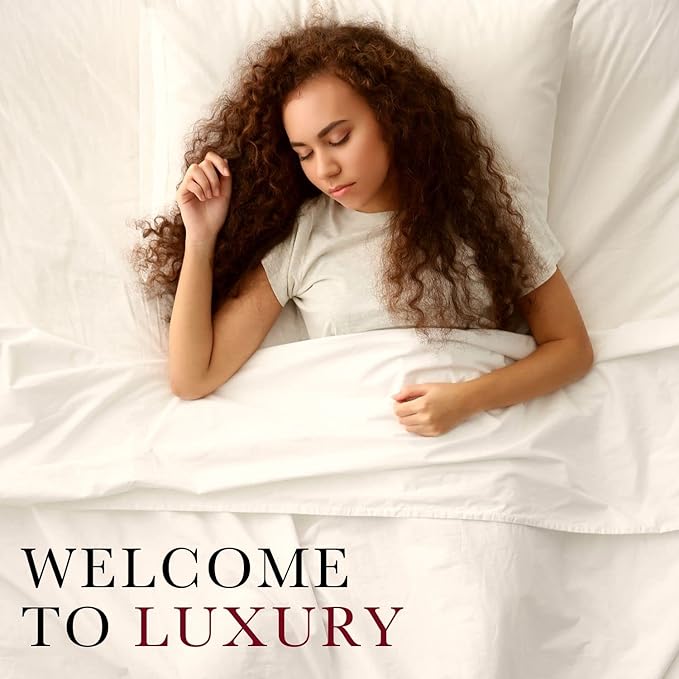 Red Land Cotton Luxury Sheet Set | 100% American Grown Cotton Basics | Premium Hotel Ultra-Soft Lightweight 4 Piece USA Made Deep Pocket Fitted, Flat Sheet, & Pillowcases Percale Weave (King/Natural)