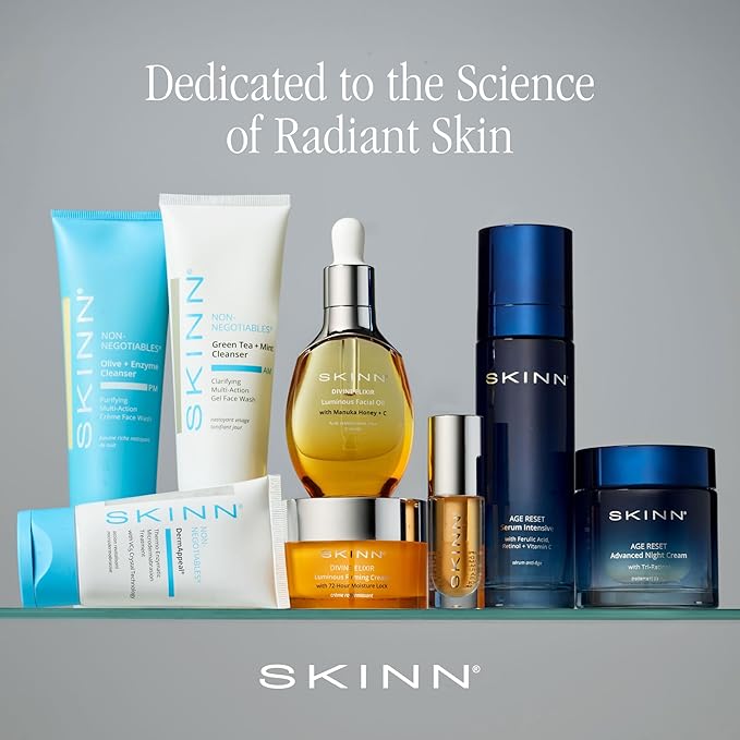 SKINN Daily Morning Face Wash, Green Tea + Mint Cleanser, 4oz - Gentle Exfoliating Facial Cleanser for All Skin Types - Formulated with Antioxidant & Botanical Oils & Salicylic Acid