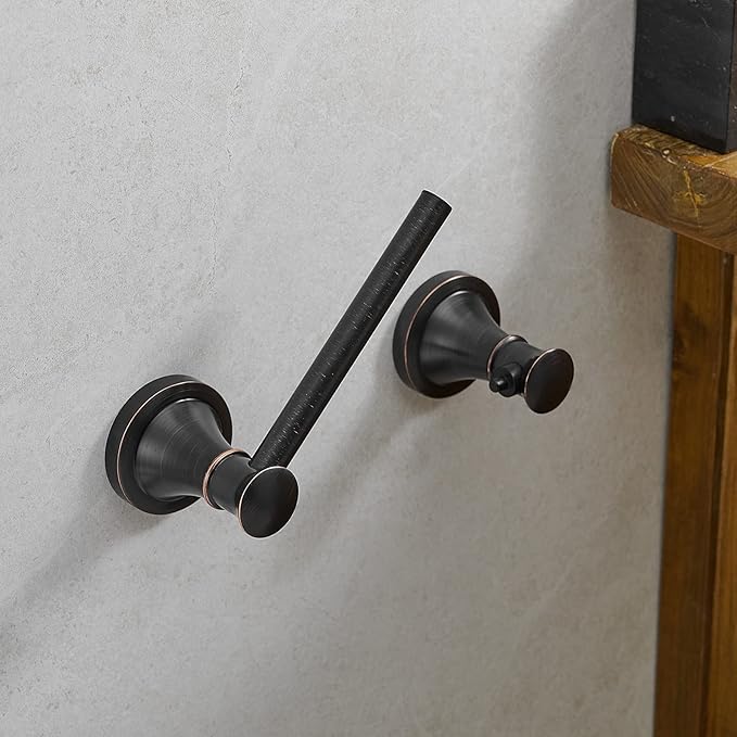 Hoimpro Wall Mounted Rustproof Toilet Tissue Paper Holder Bathroom Accessories Toilet roll Paper Hanger, Oil Rubbed Bronze