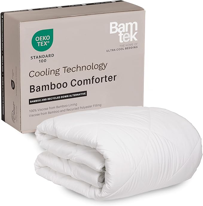 100% Viscose Derived from Bamboo Comforter, Cooling Comforter, Duvet Insert, Breathable, Extra Fluffy, Lightweight Comforters, Twin XL Size