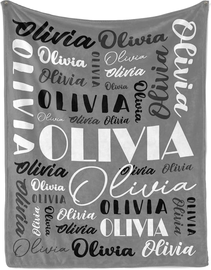 Name Blanket Personalized Blanket for Adult Kids Flannel Customize Throw Blanket Custom (Color 12, 60 x 80 Inches)