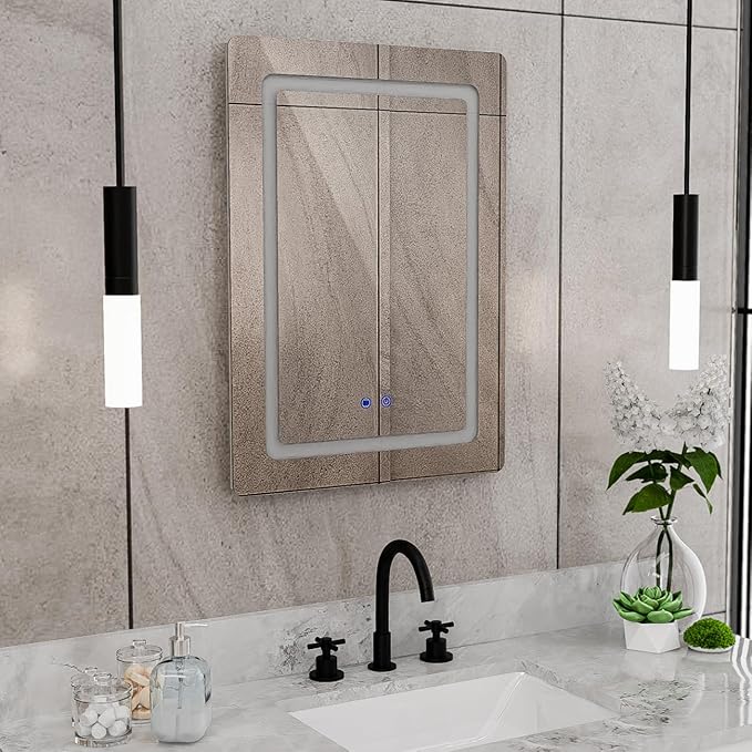 DreamLine Brilliance 28 in. H x 20 in. W Rectangular Light-up Mirror