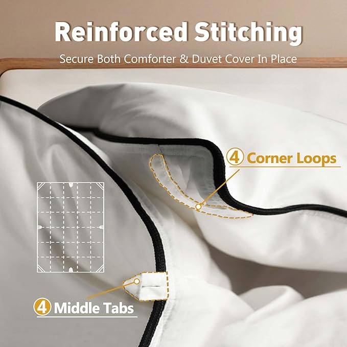Fluffy Goose Feather Down Fiber Comforter Full, Luxury Cozy Hotel Quilted Duvet Insert, All Season Aesthetic Comfortable Bedding Duvet with Cotton Blend Shell 82x86Inch