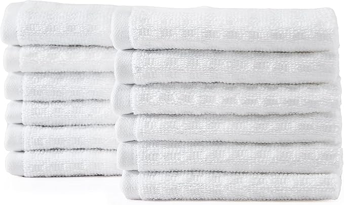Tommy Bahama - Washcloths, Soft & Absorbent Cotton Towels, Low Linting & Fade Resistant, Oeko-Tex Certified (Northern Pacific White, 12 Piece)