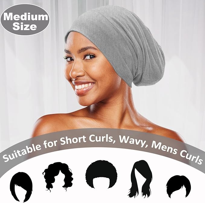 Sleep Cap Bonnet for Sleeping Black Women Men, Adjustable Cooling Lining Bonnets for Curly Hair Wrap Braids Beanie Night Hat