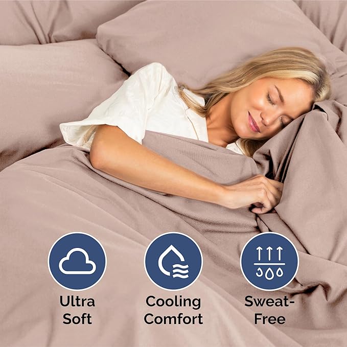 King Size 4 Piece Sheet Set - Extra Soft, Breathable & Cooling Sheets - Hotel Luxury Durable Bed Sheets for Women & Men - Deep Pockets, Easy-Fit & Wrinkle-Free Sheets - Dusty Pink Oeko-Tex Bed Sheets