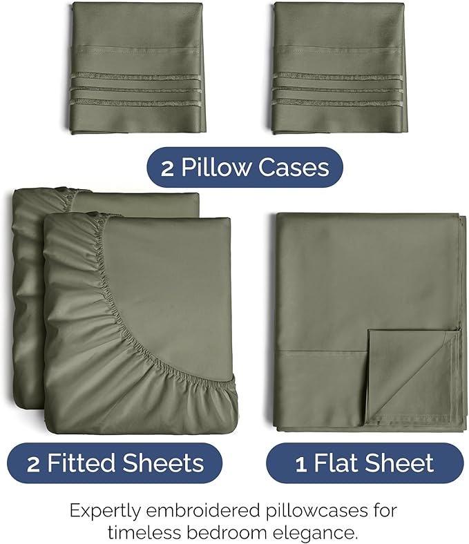 Split King Size 5 Piece Sheet Set - Extra Soft, Breathable And Cooling Sheets - Hotel Luxury Bed Sheets for Women & Men - Deep Pockets, Easy-Fit & Wrinkle-Free Sheets - Dark Taupe Oeko-Tex Bed Sheets