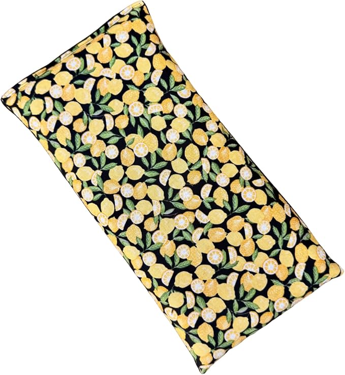 Large Microwave Heating Pad with Flax Seed, Scented or Unscented, Good for Back Pain or Cramps, Moist Heat Therapy or Ice Pack, Microwavable Bean Bag, 6" x 12" (Lemon, Chamomile)