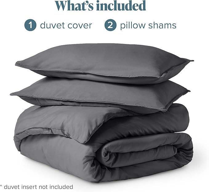 Bare Home Bedding Duvet Cover Oversized King Size - Premium 1800 Super Soft Collection - Lightweight, Duvet Cover - Soft Textured Bedding (Oversized King, Grey)