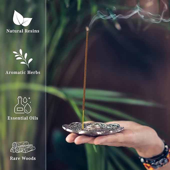 Patchouli Incense Sticks, Organic Hand Dipped 100 Sticks with Natural Herbs & Aromatic Ingredients, Burn Time 45 to 60 Minutes, Incense for Positivity, Yoga, Meditation, Relaxation, Spiritual Gift